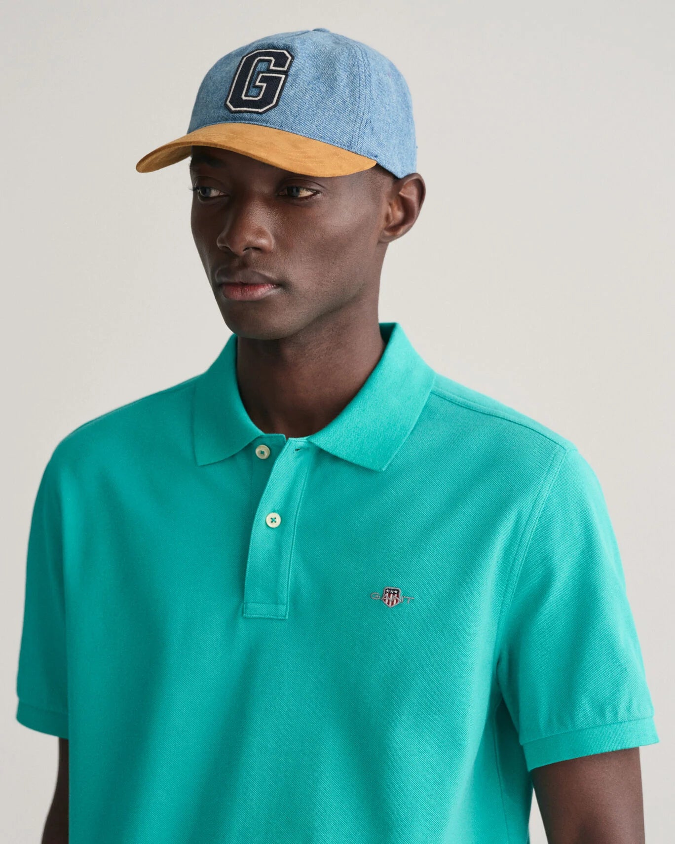 Gant Regular Shield Pique Polo Shirt - Lagoon Blue