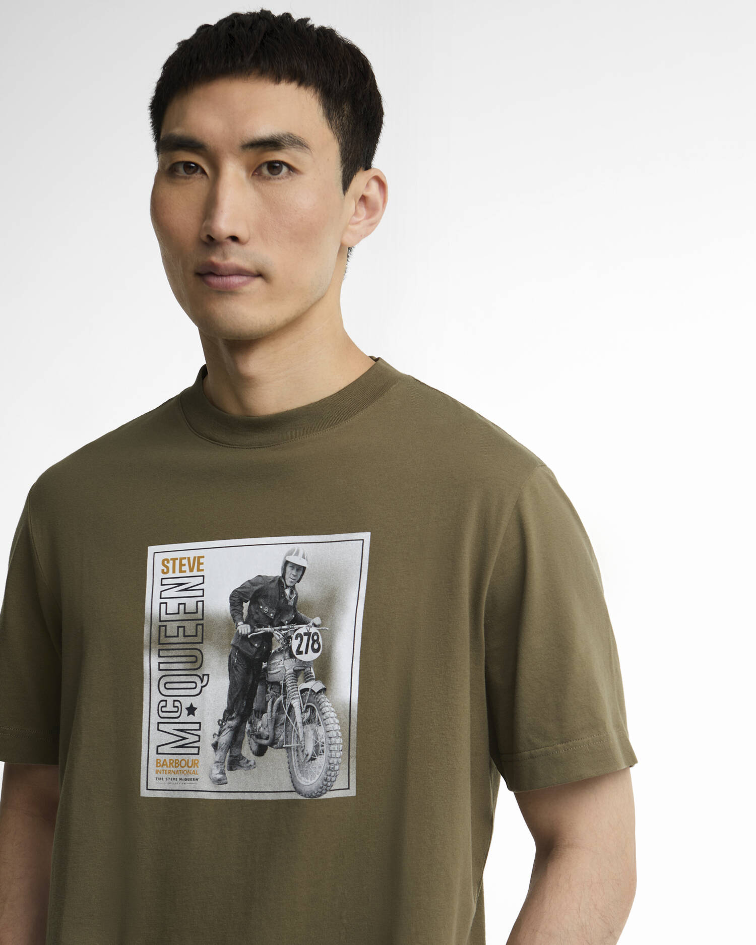 Barbour International SMQ Brandon Graphic T-Shirt - Mid Olive