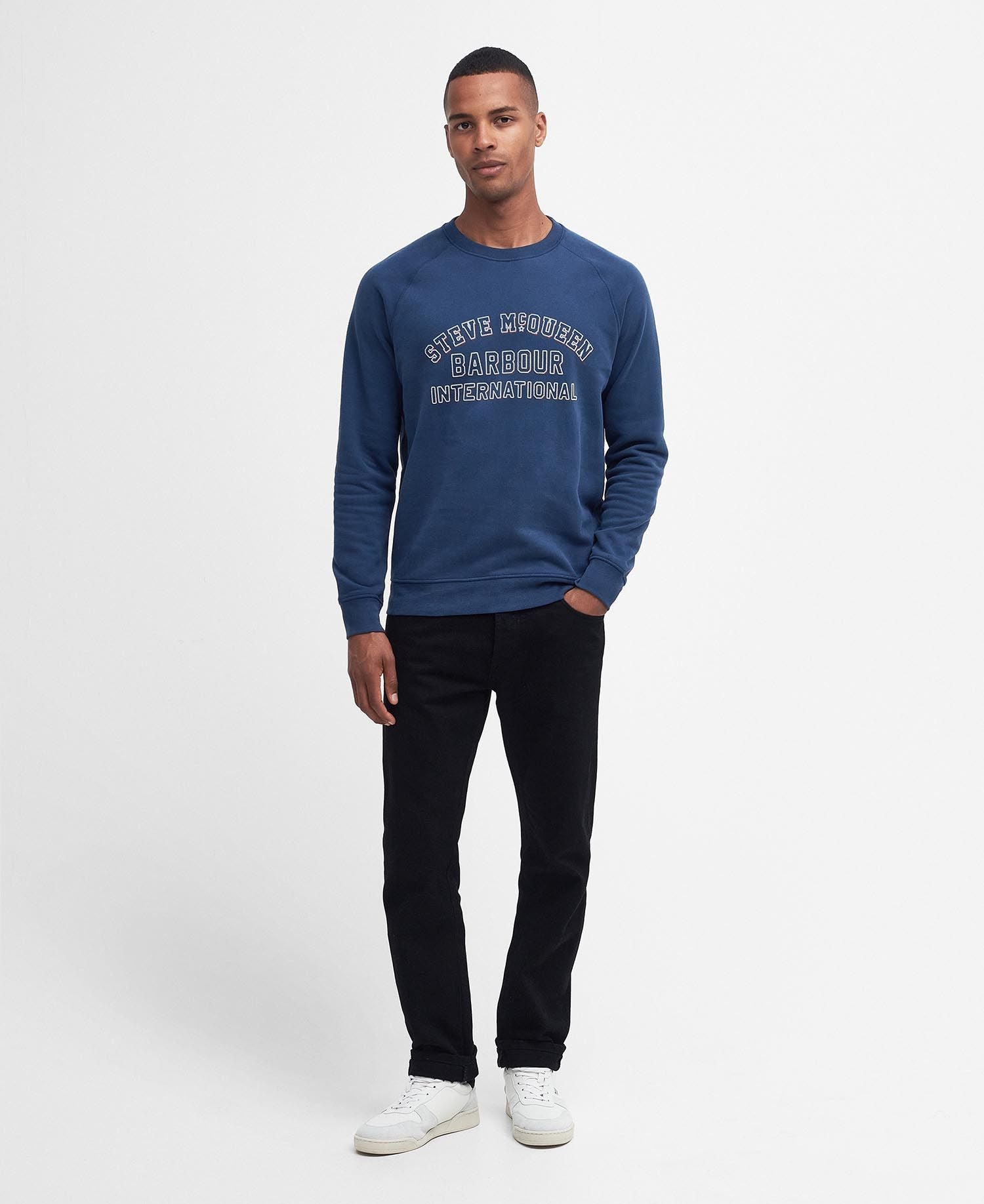 Barbour International SMQ Laguna Crew Neck Sweat - Washed Cobalt