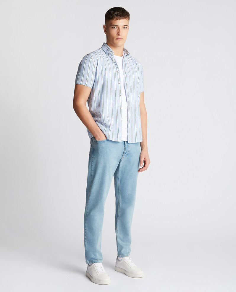 Remus Uomo Ashton Short Sleeved Shirt - Light Blue