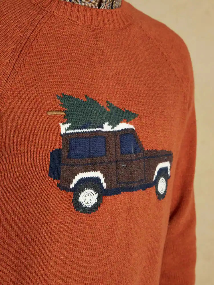Joules Offroad Orange Crew Neck Jumper