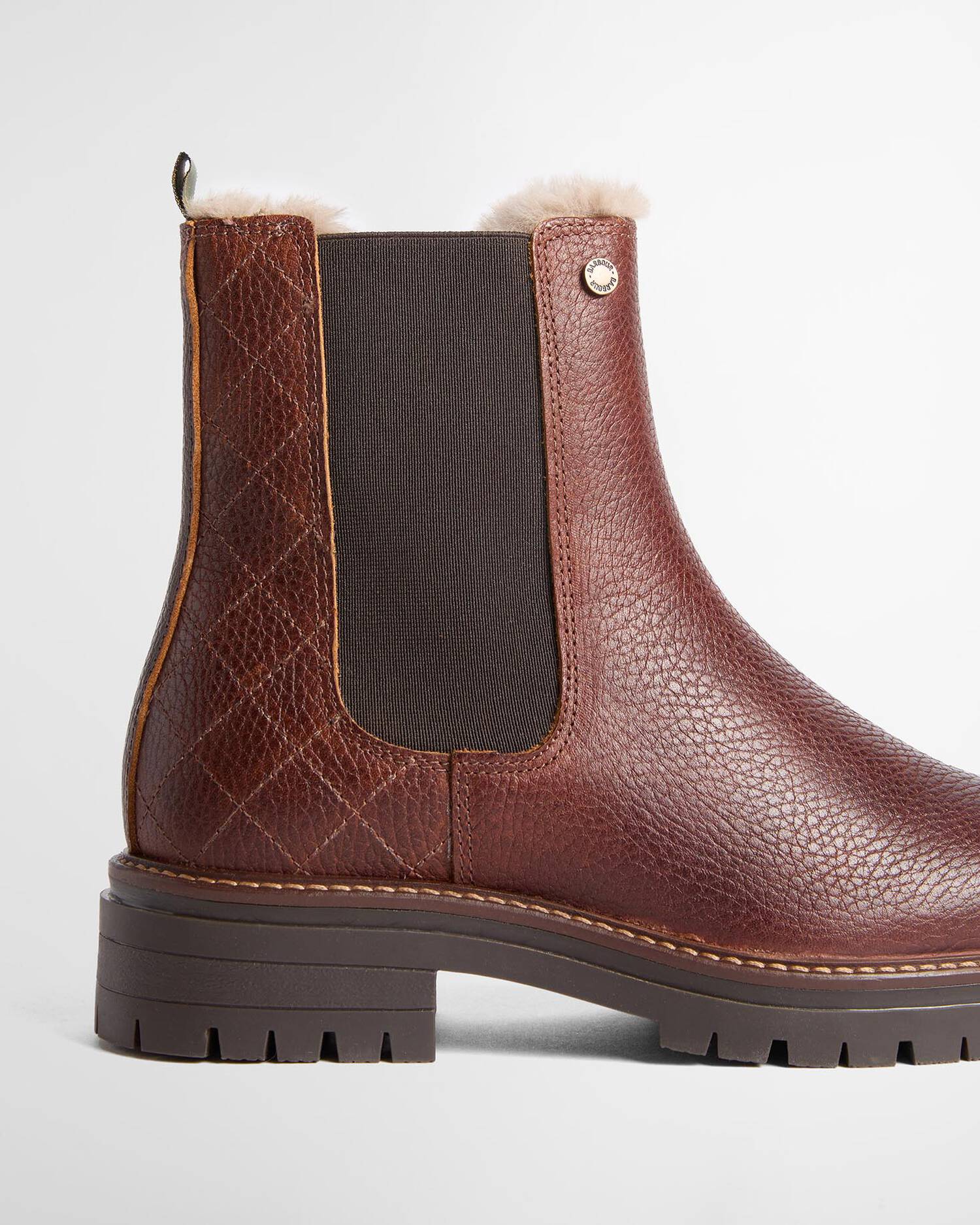 Barbour Evie Faux-Fur Trimmed Chelsea Boots - Brown