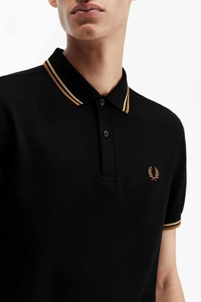 Fred Perry Twin Tipped Polo Shirt - Bk/Wrmston/Shdst