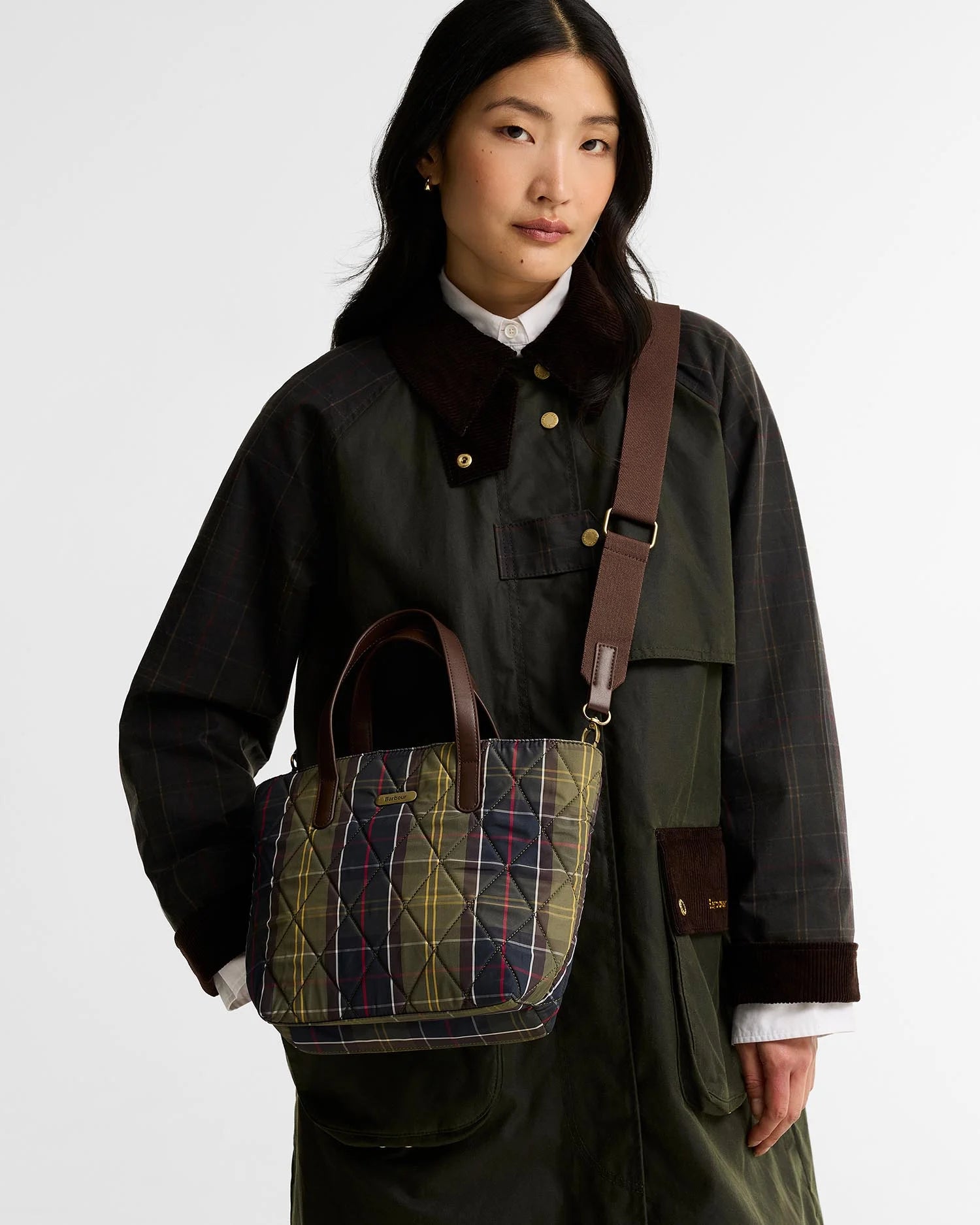 Barbour Mini Quilted Tote Bag - Classic Tartan