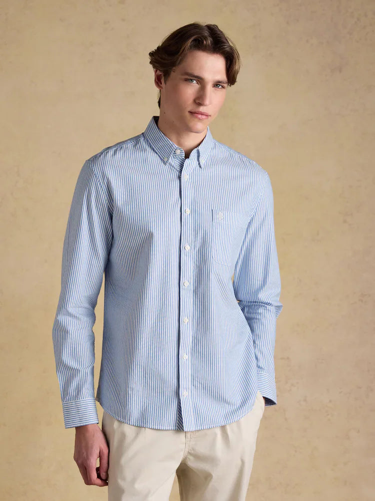 Joules Blue Striped Classic Fit Oxford Shirt