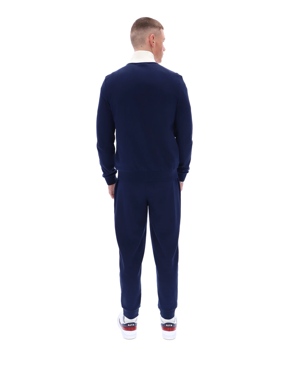 FILA Enrico Track Jacket with Terry Stripes - Fila Navy/Gardenia