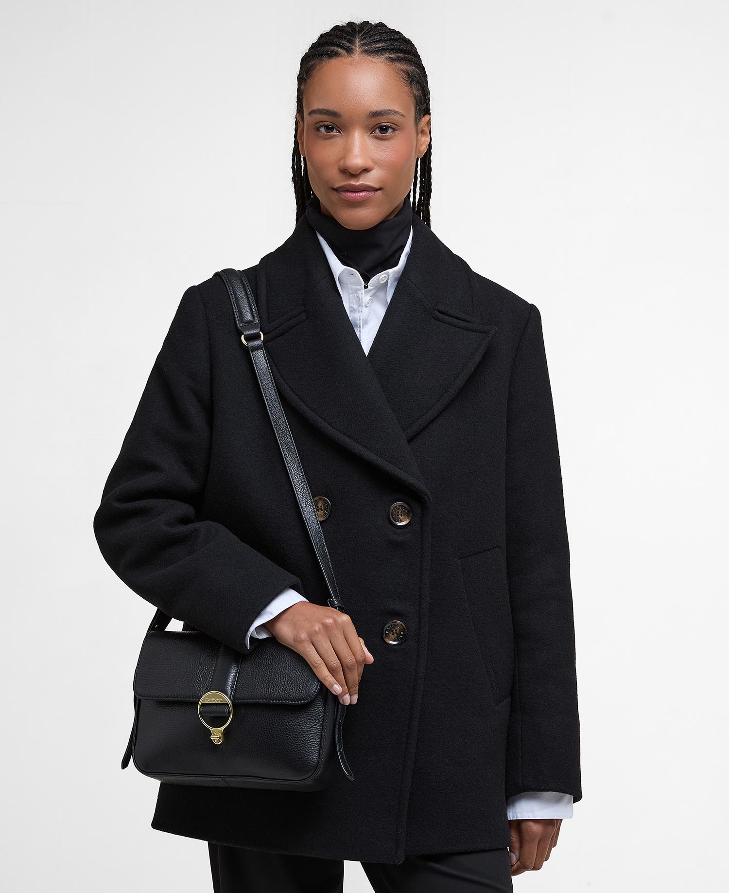 Barbour Rosa Leather Crossbody Bag - Black