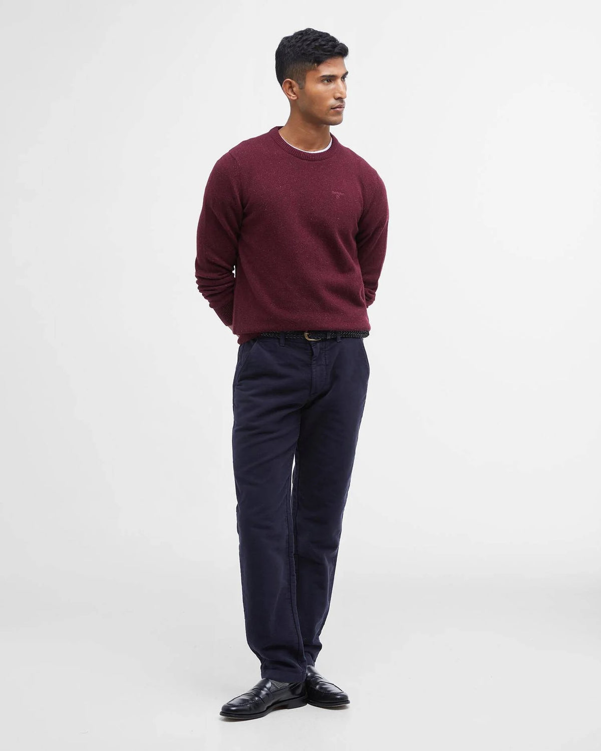 Barbour Essential Tisbury Crew-Neck Jumper - Ruby