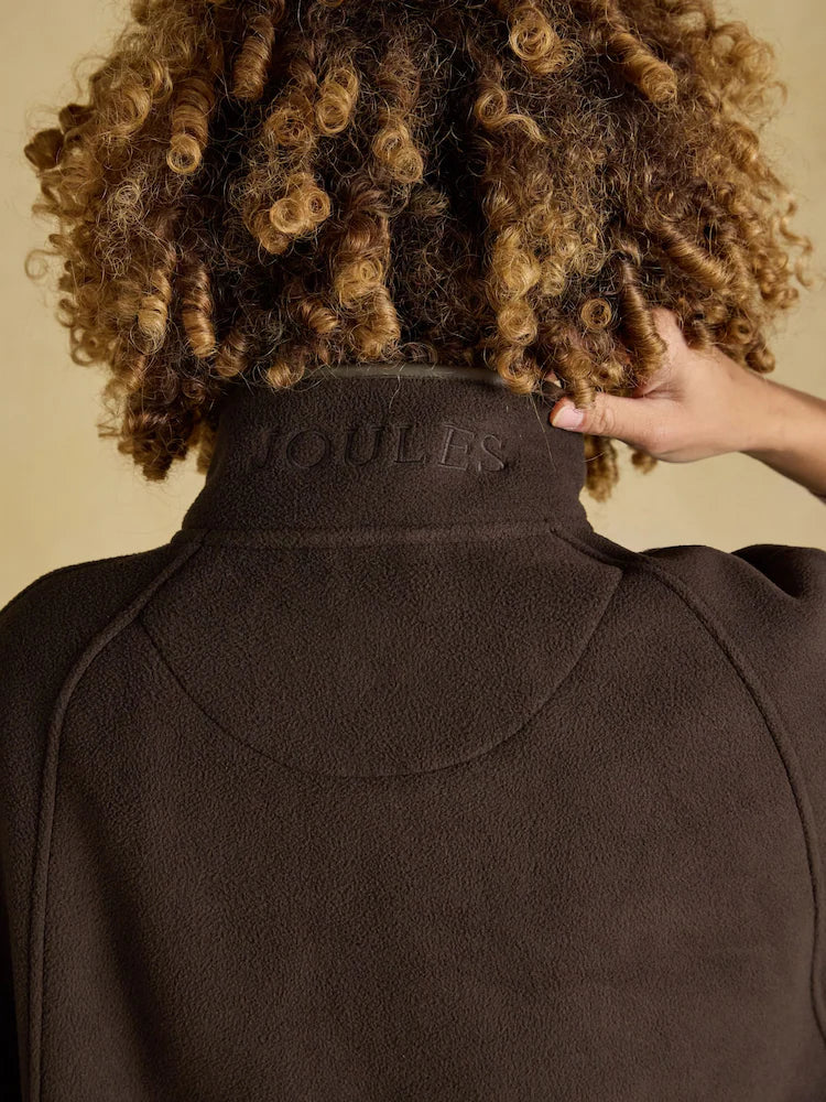 Joules Heritage Chocolate Brown Longline Polar Fleece Longline Cape