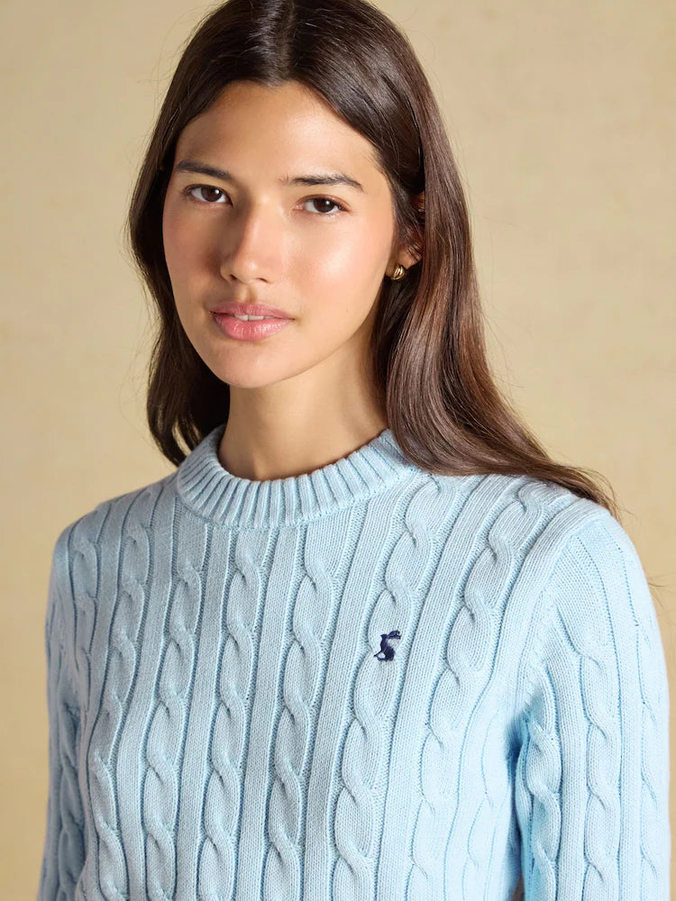 Joules Classic Cable Knit  - Ice Blue