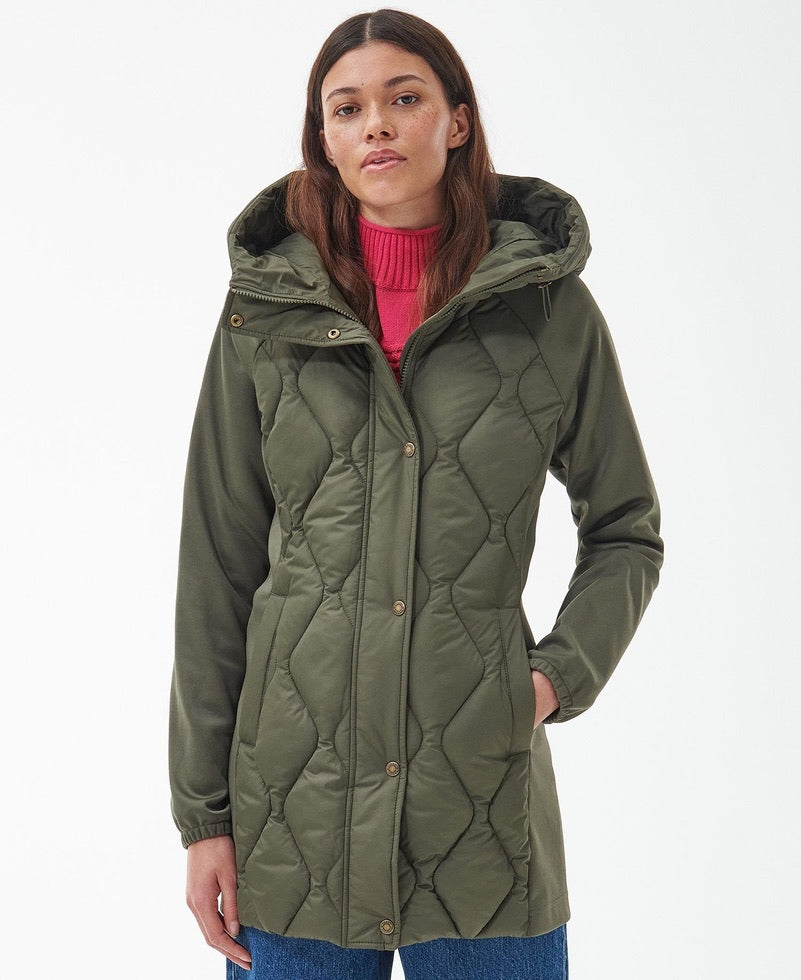 Barbour Breeze Quilted Sweat - Deep Olive