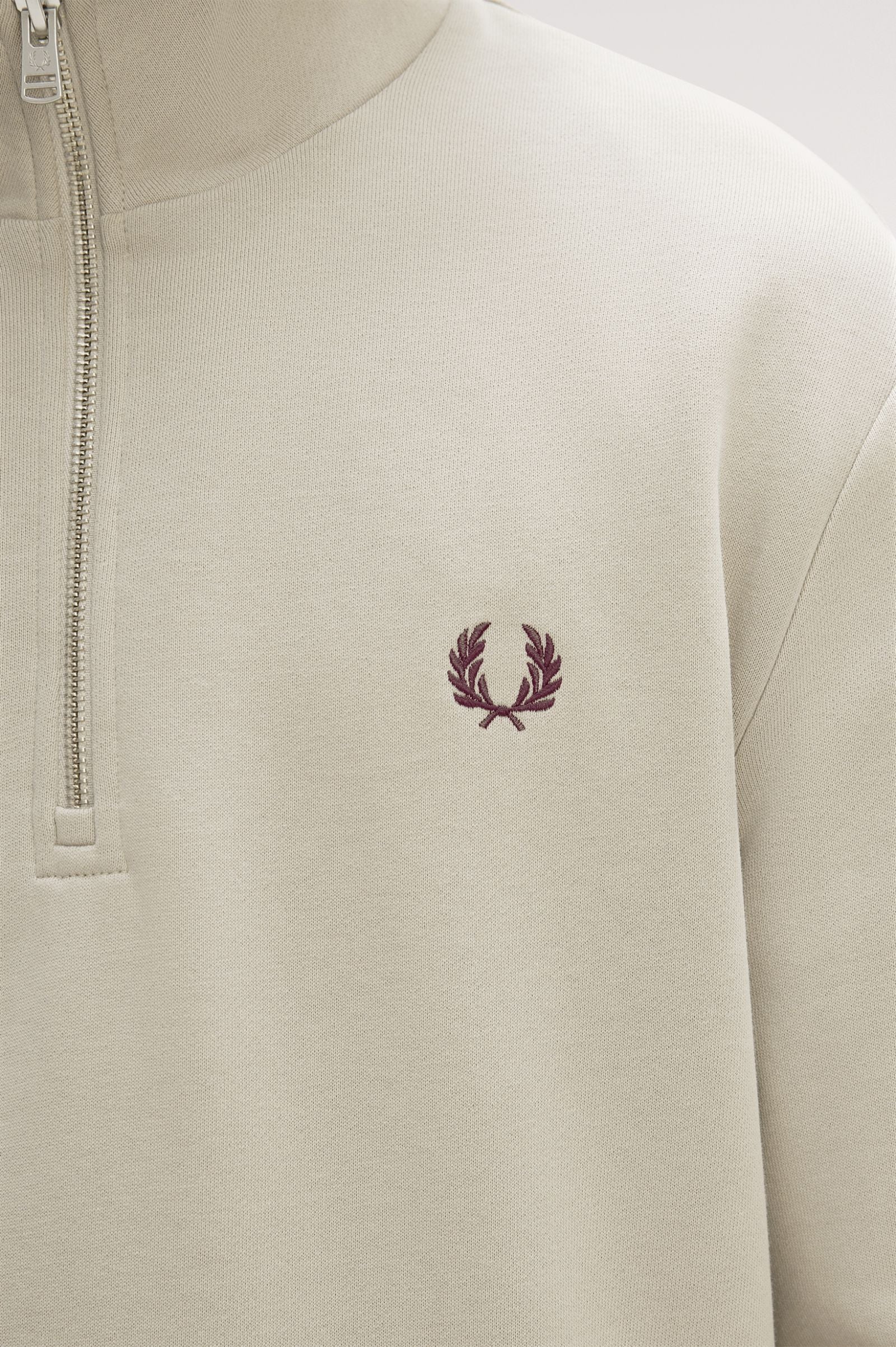 Fred Perry Half Zip Sweatshirt - Warm Oat