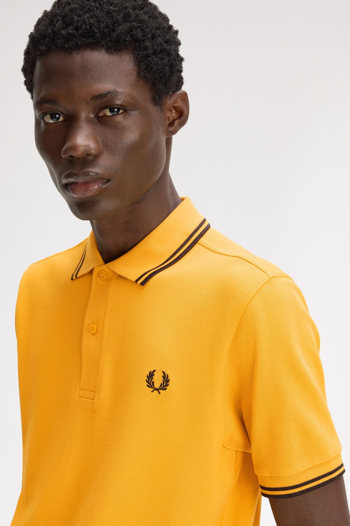 Fred Perry Twin Tipped Polo Shirt - Golden/Rich Brown
