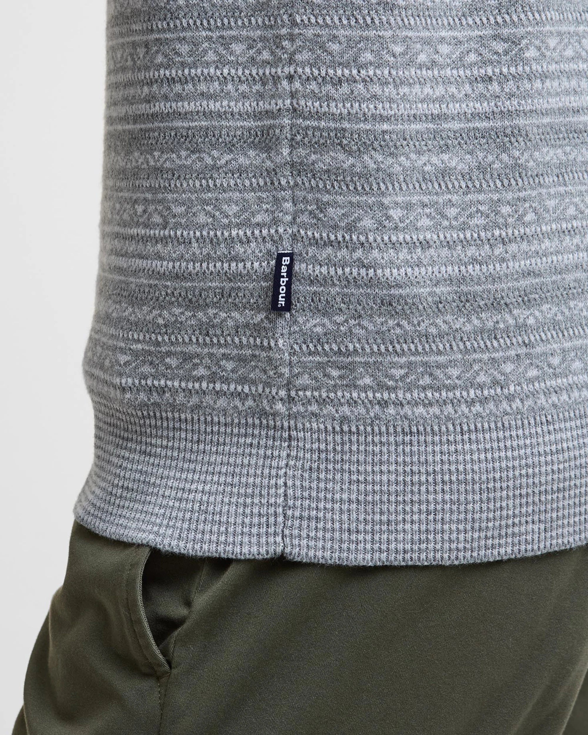 Barbour Dartfield Half Zip Knitted Sweater - Light Grey