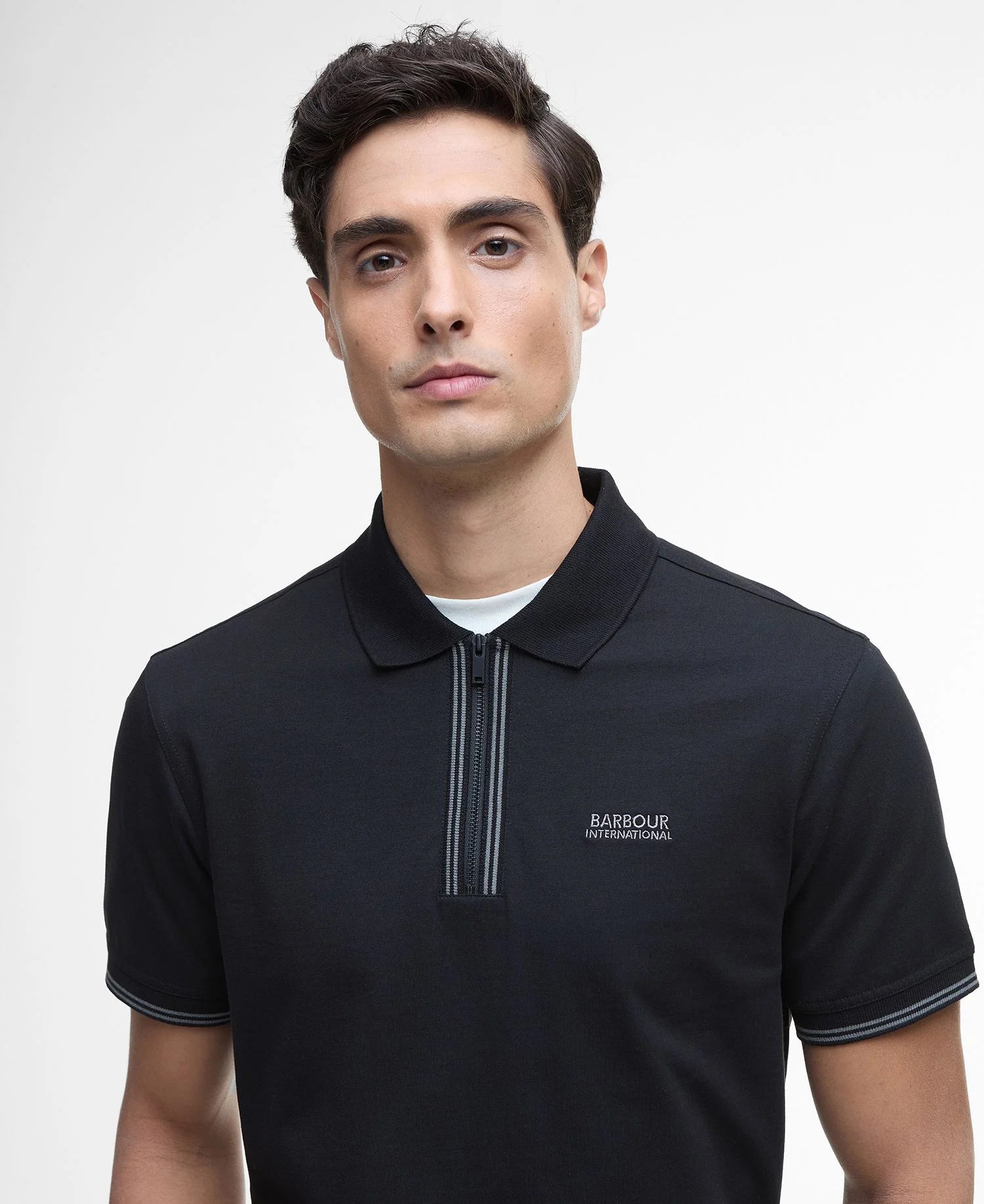 Barbour Ollie Twin Tipped Placket Polo Shirt - Black