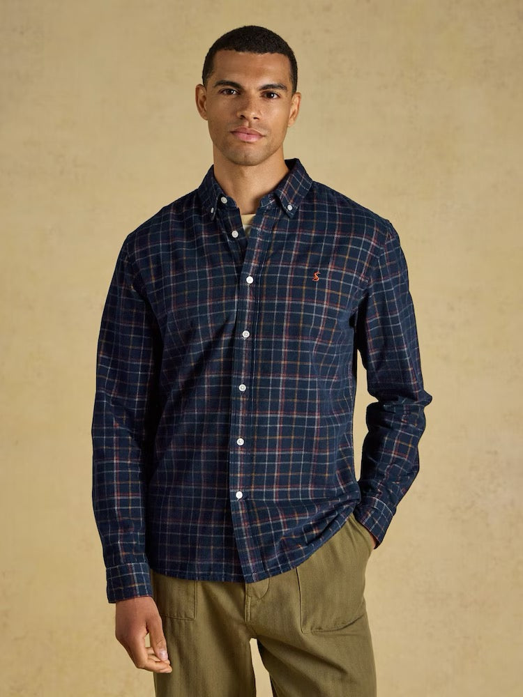 Joules Navy Long Sleeve Fine Needle Cord Shirt