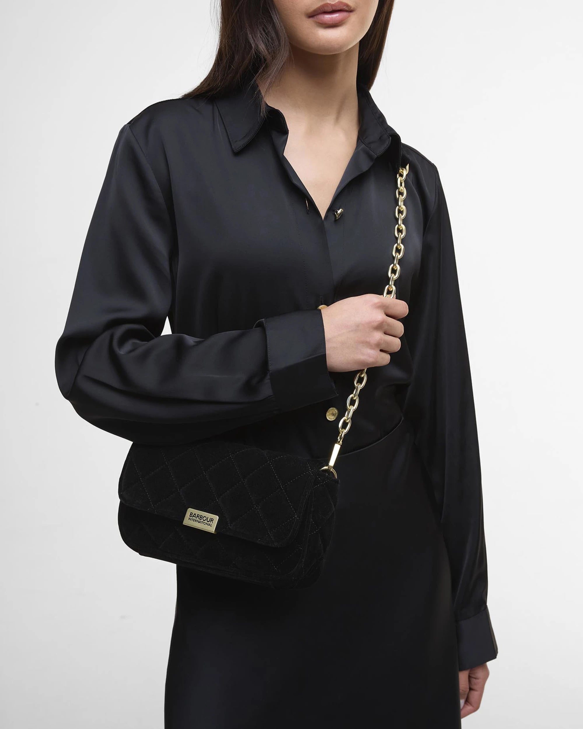 Barbour International Quilted Mini Soho Crossbody Bag - Velvet Black