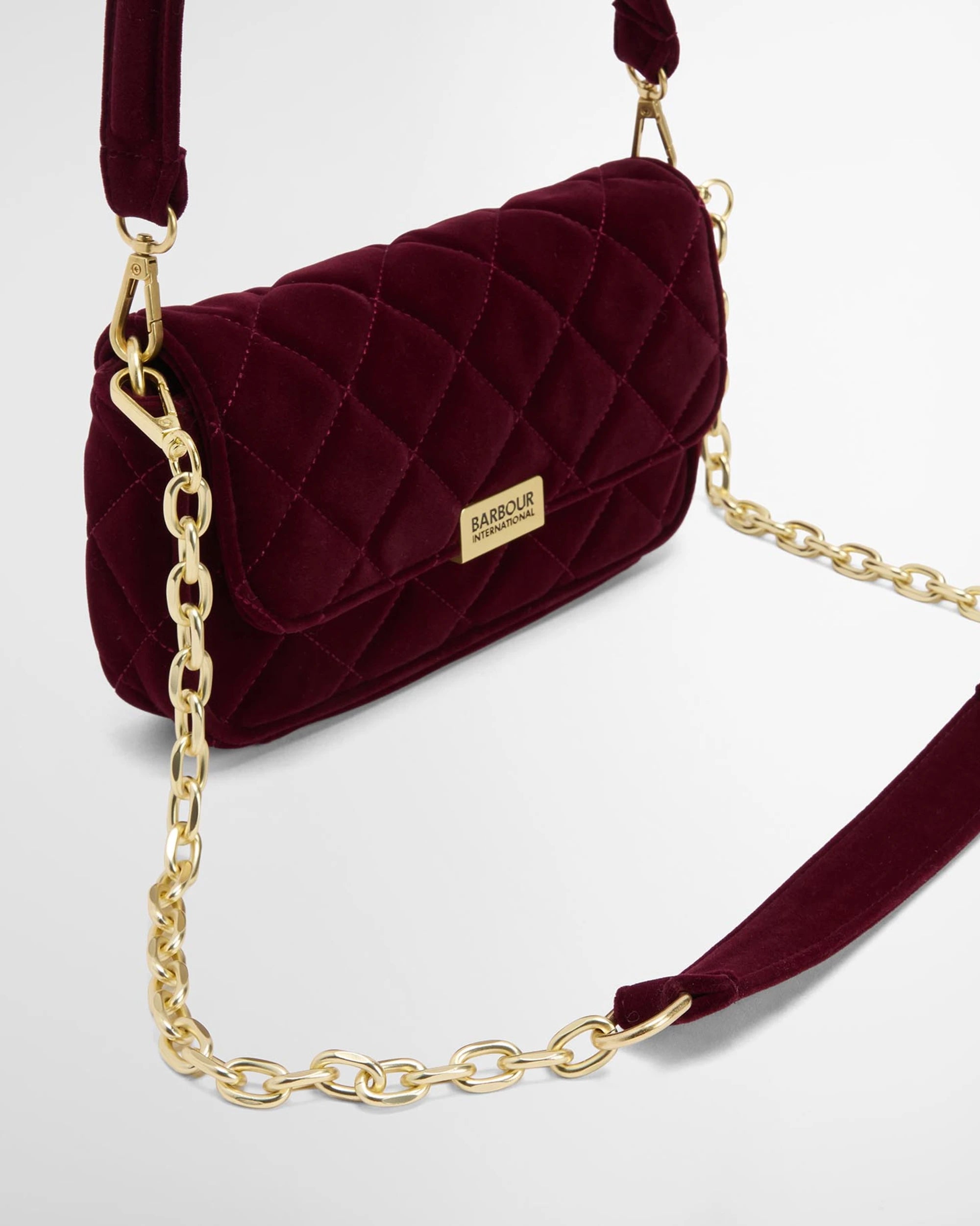 Barbour International Quilted Mini Soho Crossbody Bag - Velvet Burgundy