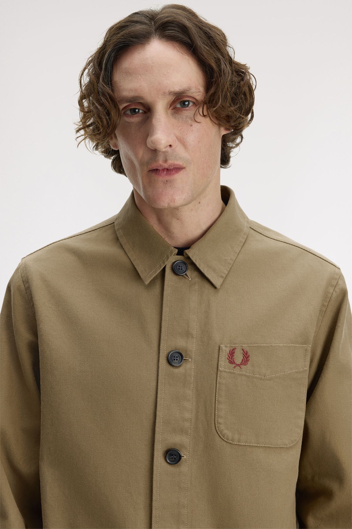 Fred Perry Canvas Overshirt - Bronze