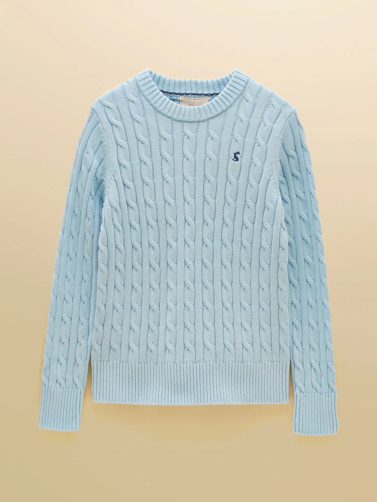 Joules Classic Cable Knit  - Ice Blue