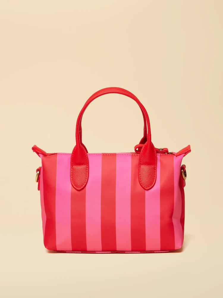 Joules Edie Red & Pink Striped Crossbody Handbag