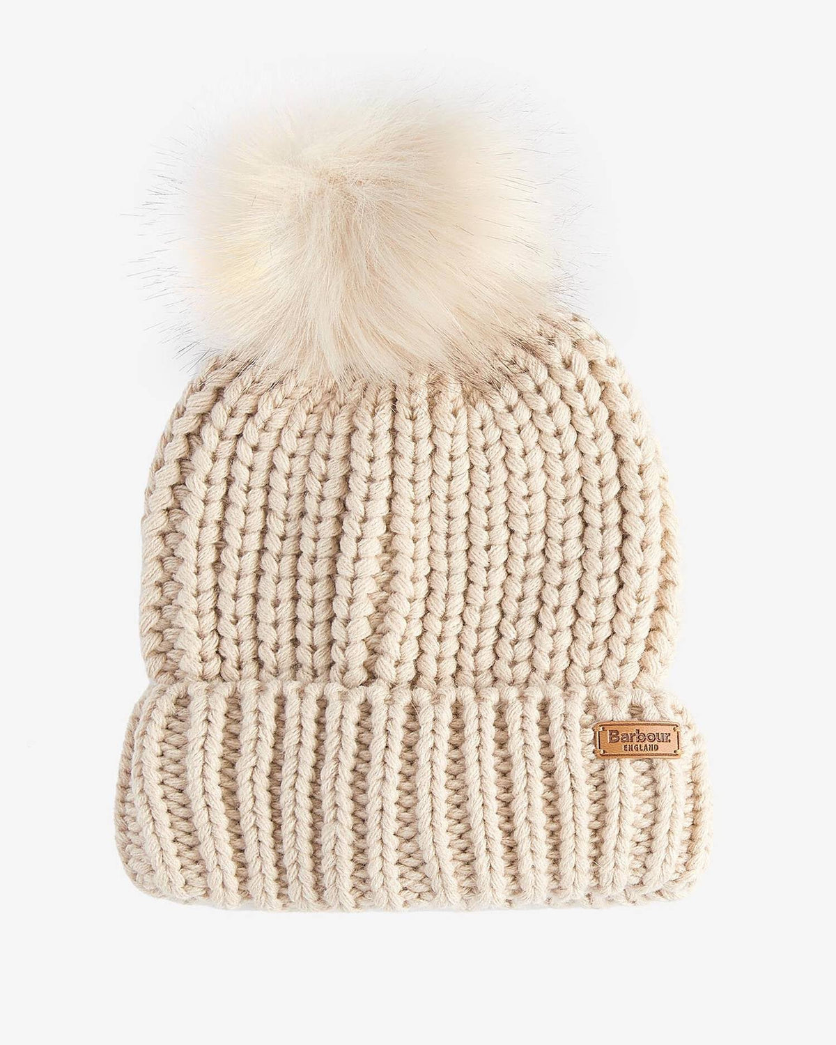 Barbour Saltburn Beanie & Tartan Scarf Set - Pearl