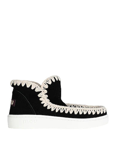 Mou Summer Eskimo Sneaker Perforated Suede - Black/White