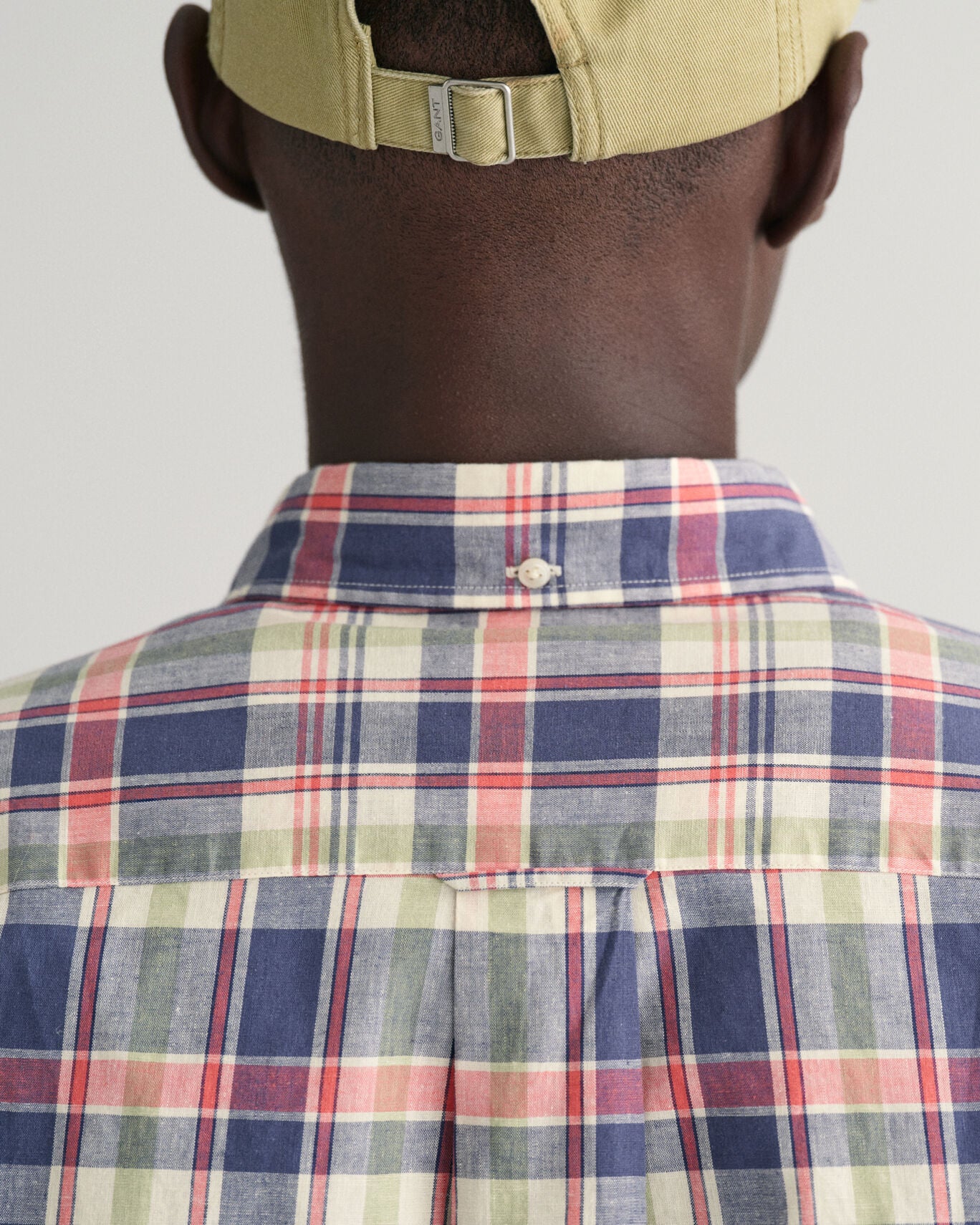 Gant Reg Fit Cotton Linen Check Shirt - Dusty Blue Sea