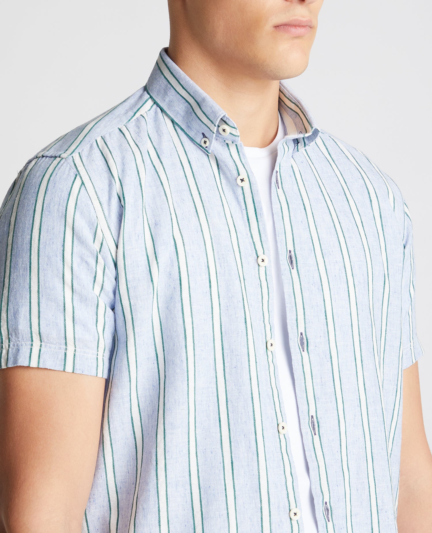 Remus Uomo Ashton Short Sleeved Shirt - Light Blue