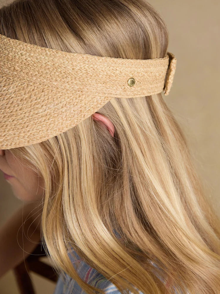 Joules Sunray Neutral Raffia Visor
