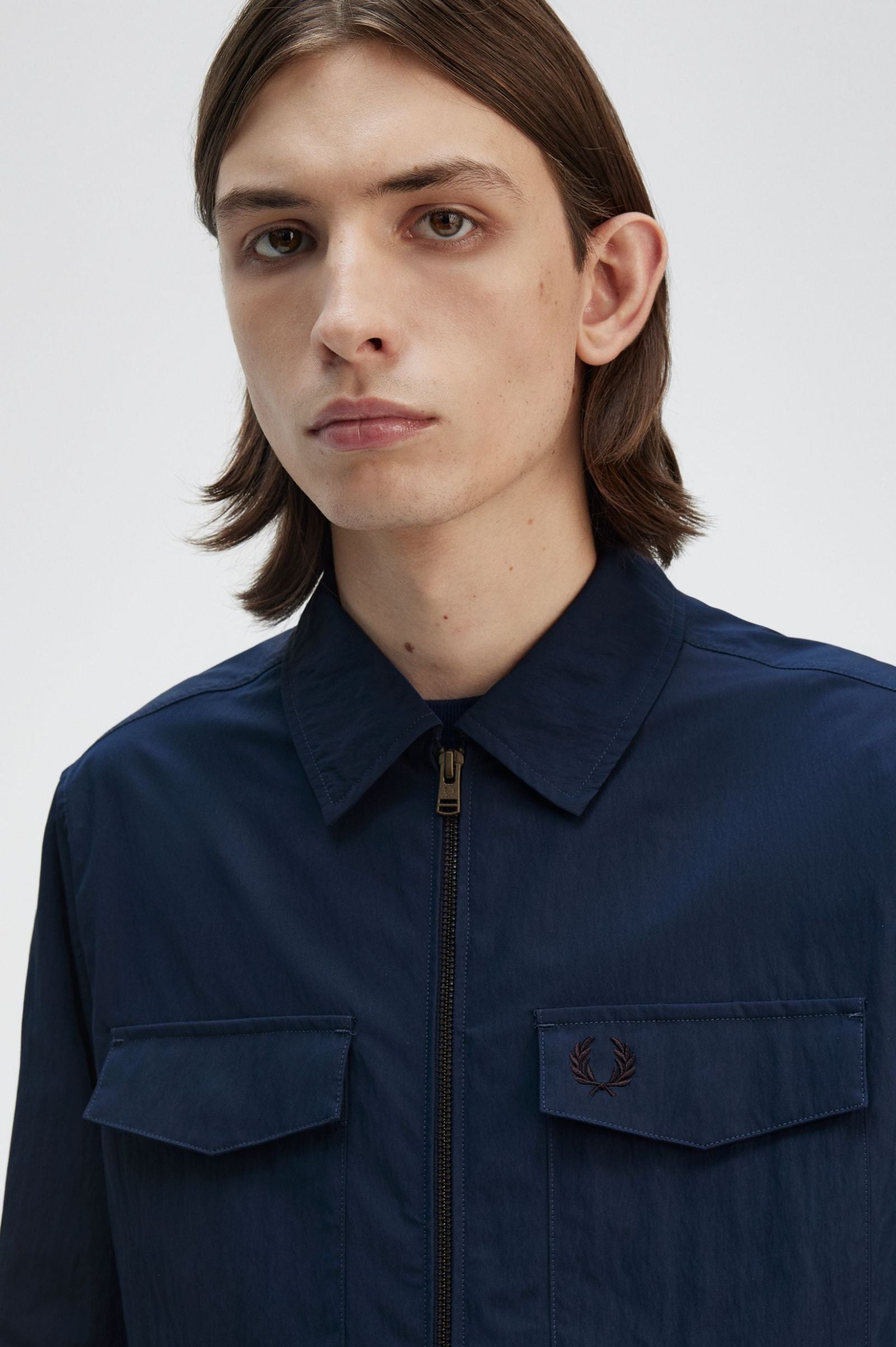 Fred Perry Zip Through Overshirt - Navy