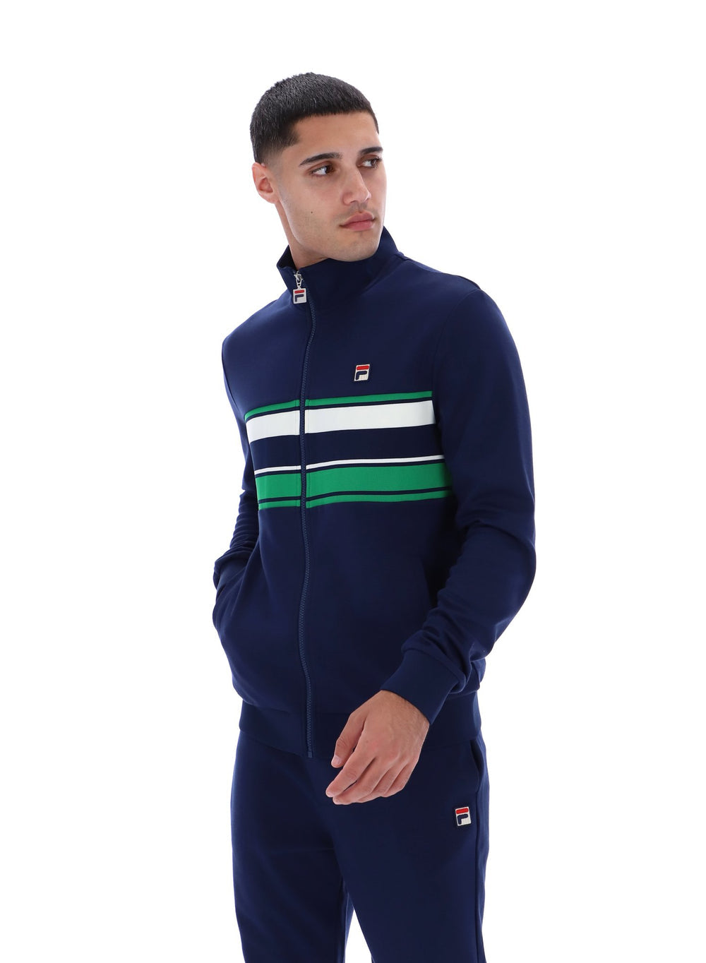 Fila Vinnie Cut and Sew Track Top - Fila Navy/Green Gardenia