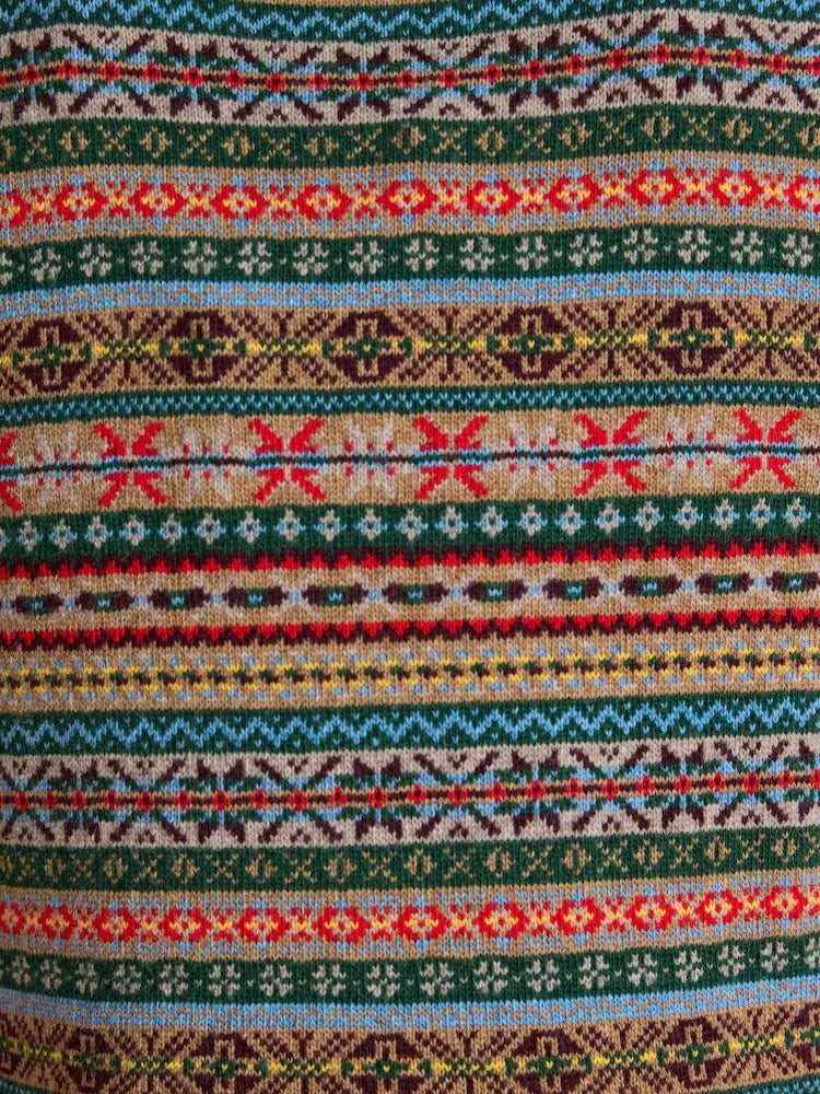 Joules Multi Wool Rich Fair Isle Quarter Zip Jumper