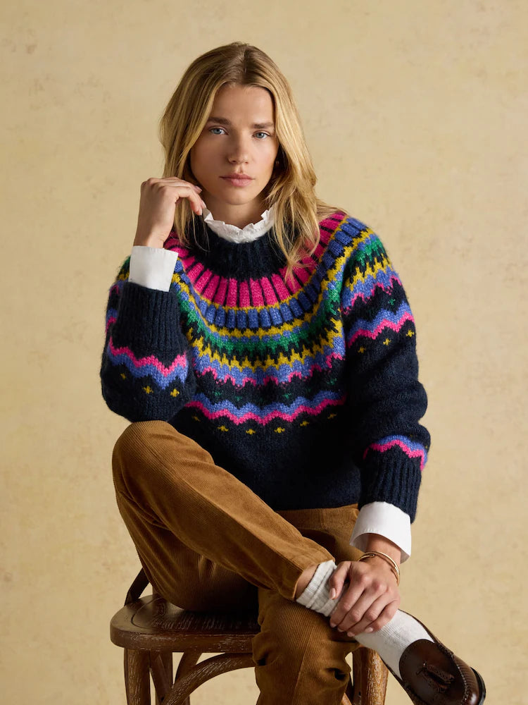 Joules Charlie Navy Fairisle Knitted Jumper
