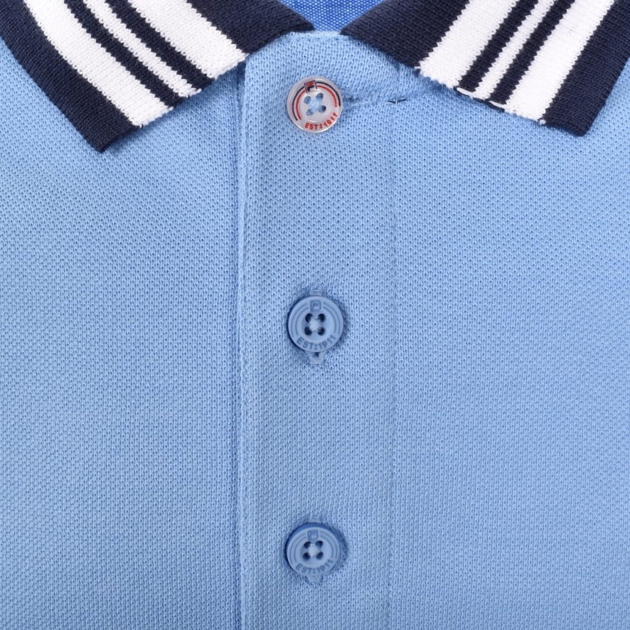 Fila Faraz Tipped Rib Polo - Faraz Tipped Rib Polo Shirt - Vista Blue/Fila Navy