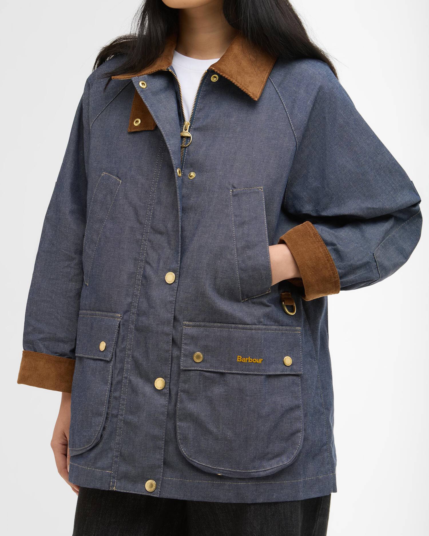 Barbour Asker Denim Casual Jacket - Indigo/Dress
