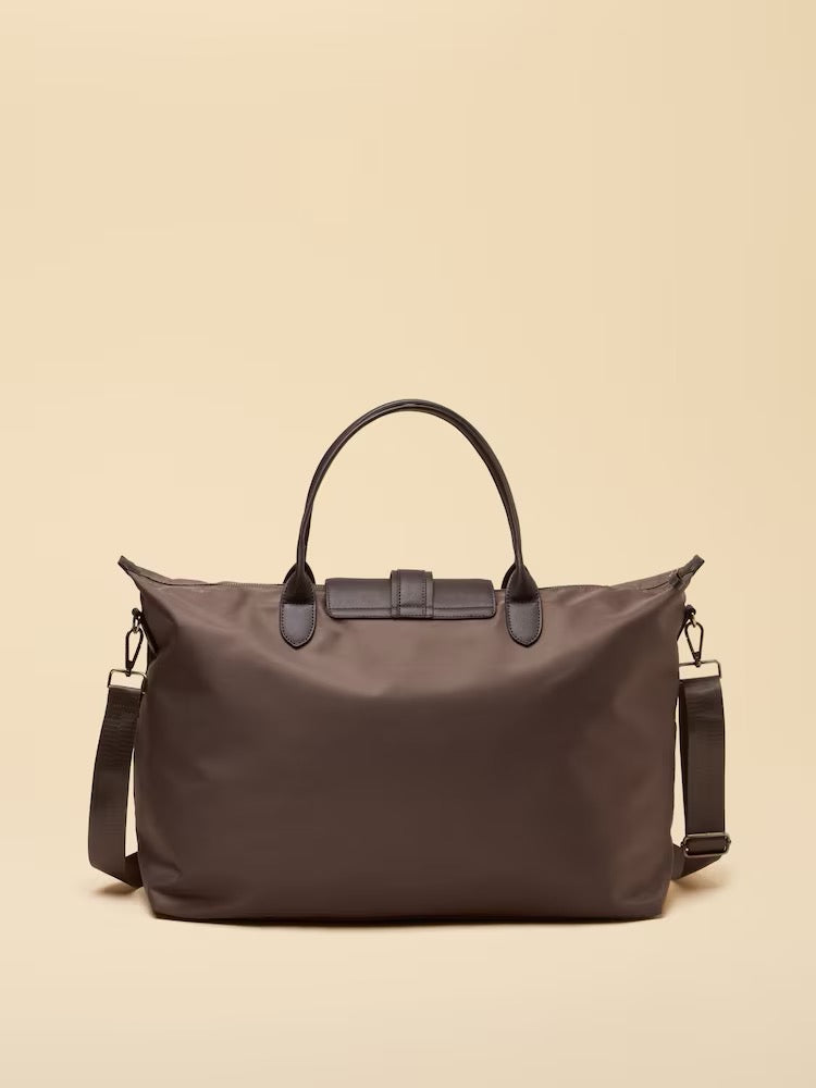 Joules Large Mocha Brown Zip Top Weekend Bag
