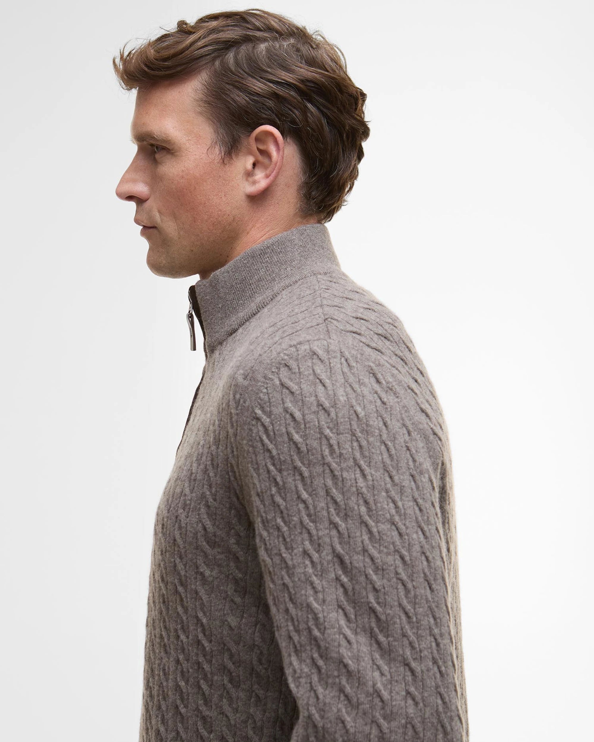 Barbour Ramsden Half Zip Knitted Jumper - Military Marl
