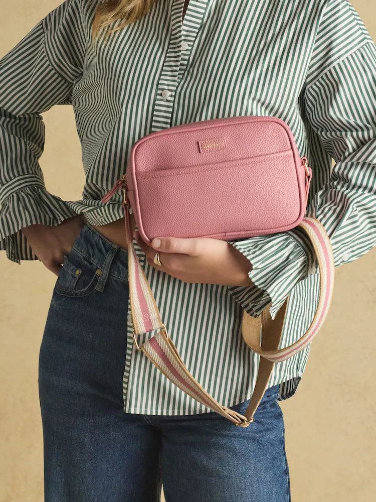 Joules Trent Pink Cross Body Bag with Adjustable Thick Strap - Pale Pink