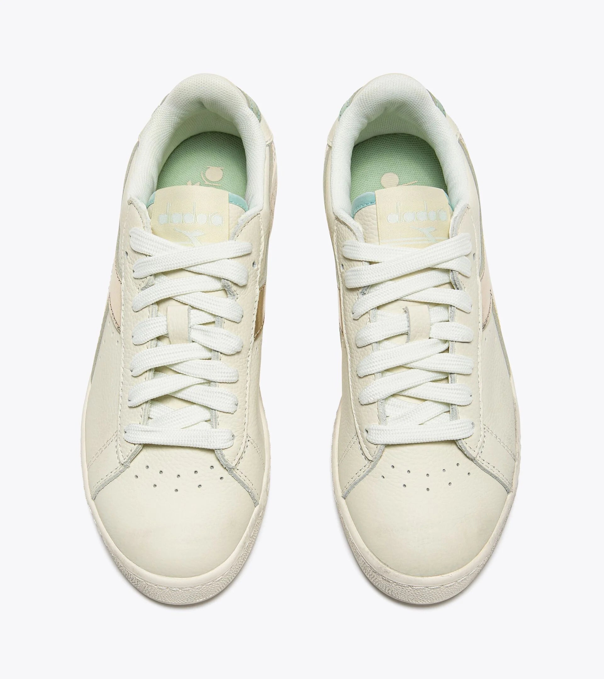 Diadora Game L Low Waxed Metal Trainers - White/Frozen Dew