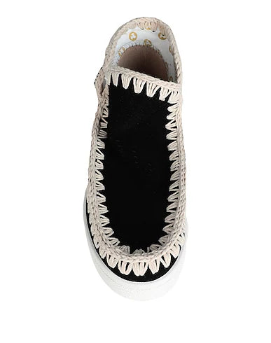 Mou Summer Eskimo Sneaker Perforated Suede - Black/White