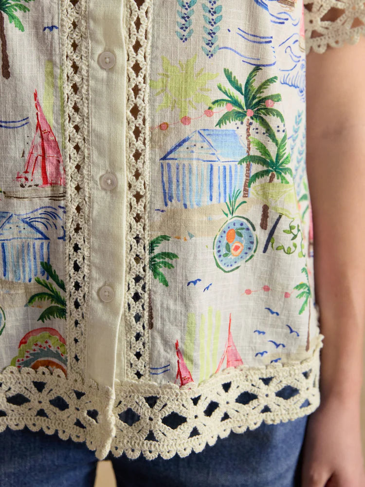 Joules Isobel Multi Crochet Shirt