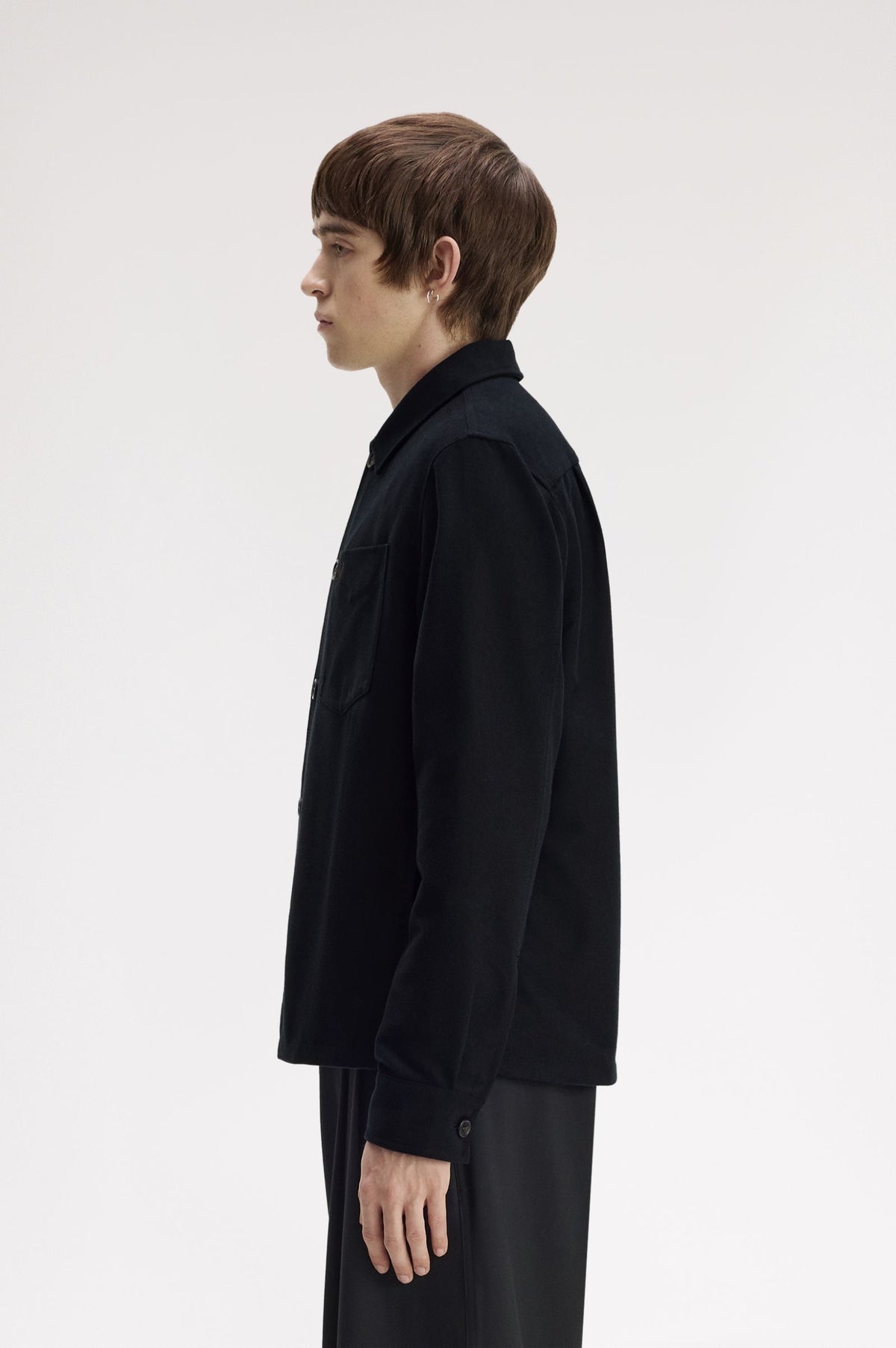 Fred Perry Brushed Twill Overshirt - Black
