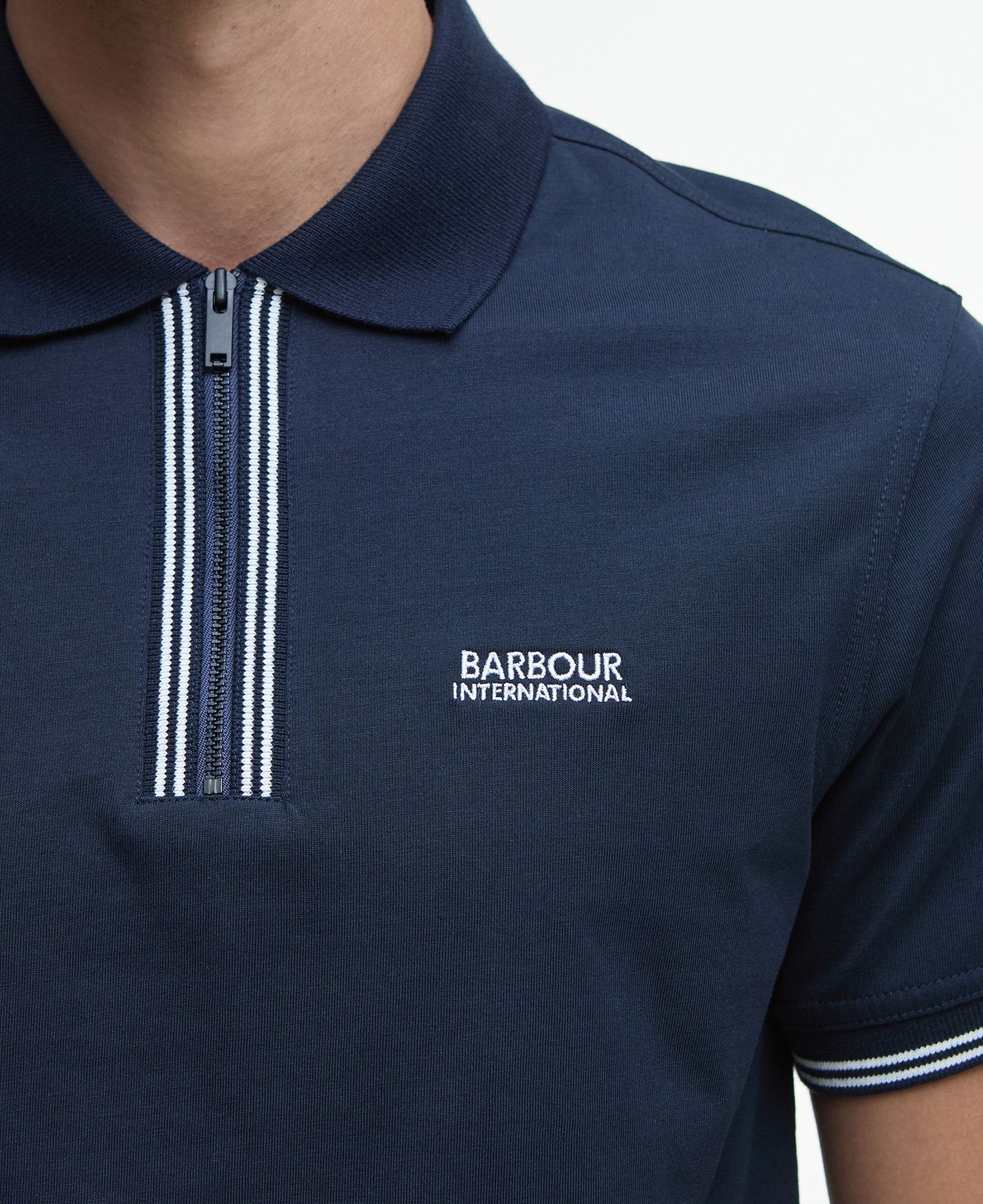 Barbour Ollie Twin Tipped Placket Polo Shirt - Navy