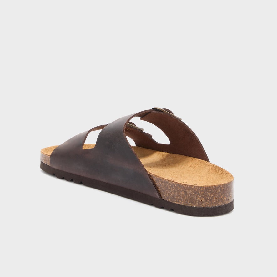 Scholl Julien Sandals - Dark Brown Oiled Leather