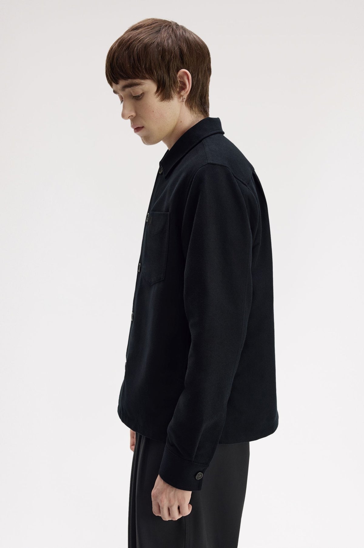 Fred Perry Brushed Twill Overshirt - Black