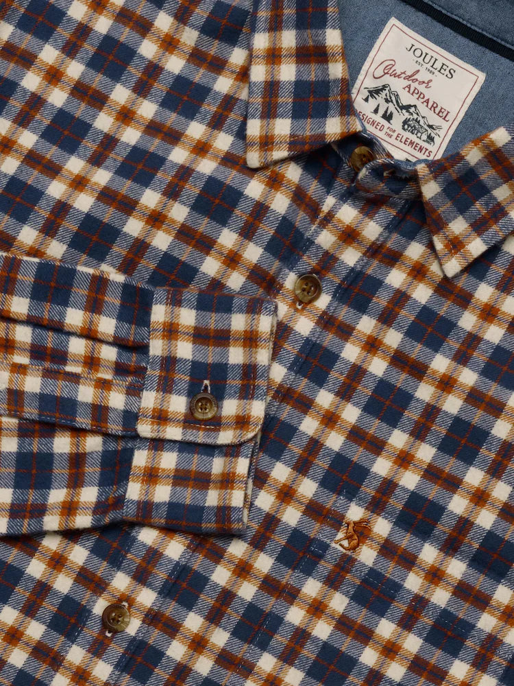 Joules Navy Long Sleeve Brushed Flannel Shirt