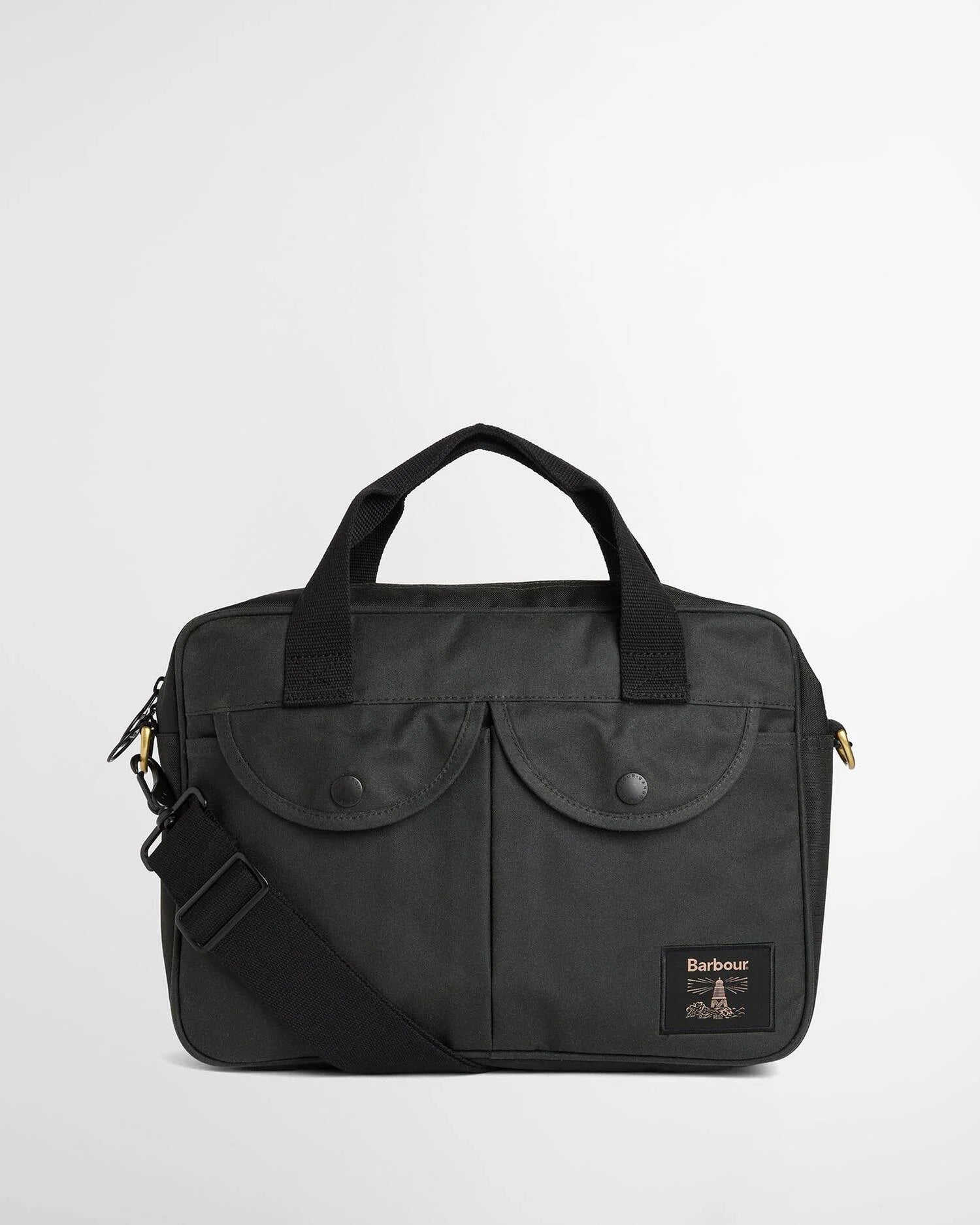 Barbour Field Wax Laptop Bag - Sage
