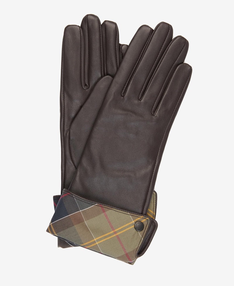 Barbour Lady Jane Leatherjackets Gloves - Choc/Classic