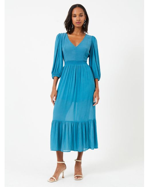 French Connection Cora Tiered Midi Dress - Mosaic Blue